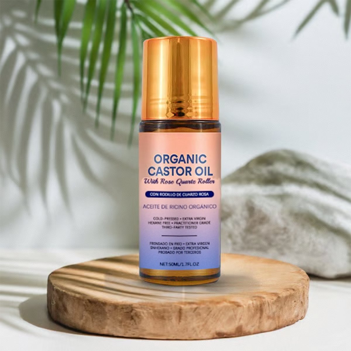 š#1 Best Seller ā°Organic Golden Castor Oil Roll-On with Rose Quartz