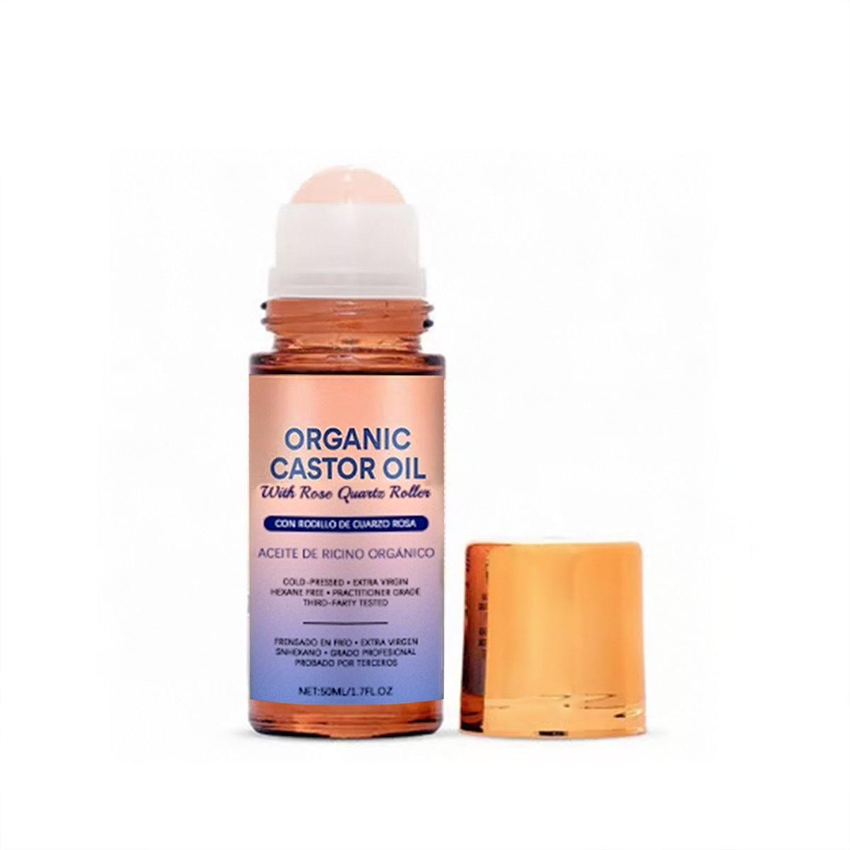 š#1 Best Seller ā°Organic Golden Castor Oil Roll-On with Rose Quartz