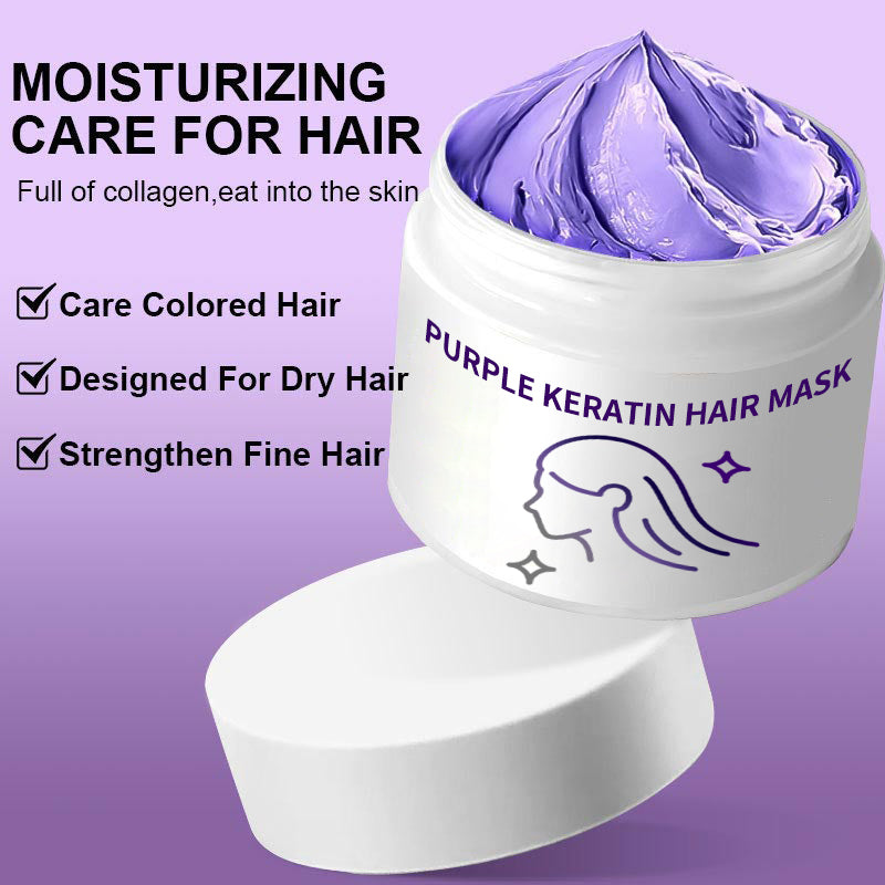 🎁✨Hot sale🔥Purple Keratin Hair Mask - Locks Color & Neutralizes Brass & Yellow Tones