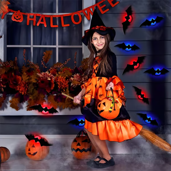 🎃HALLOWEEN PRE-SALE 50%OFF👻Halloween 3D Lighted Bats🦇Ultra-realistic 3D design for maximum scare effect