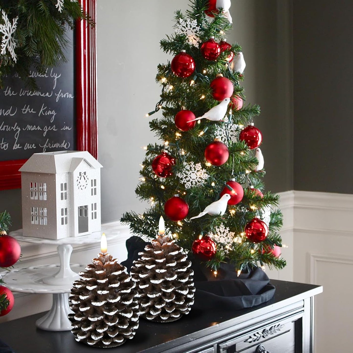 🎅Last Day-Buy 1 Get 1 Free!🔥Flameless Pinecone Candles Battery Operated