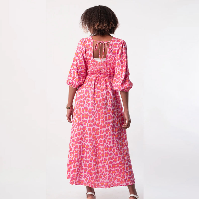 🎨Nieuw binnen 50% korting💥V-hals jurk met print voor dames – Zomerse penseelstreken🌺