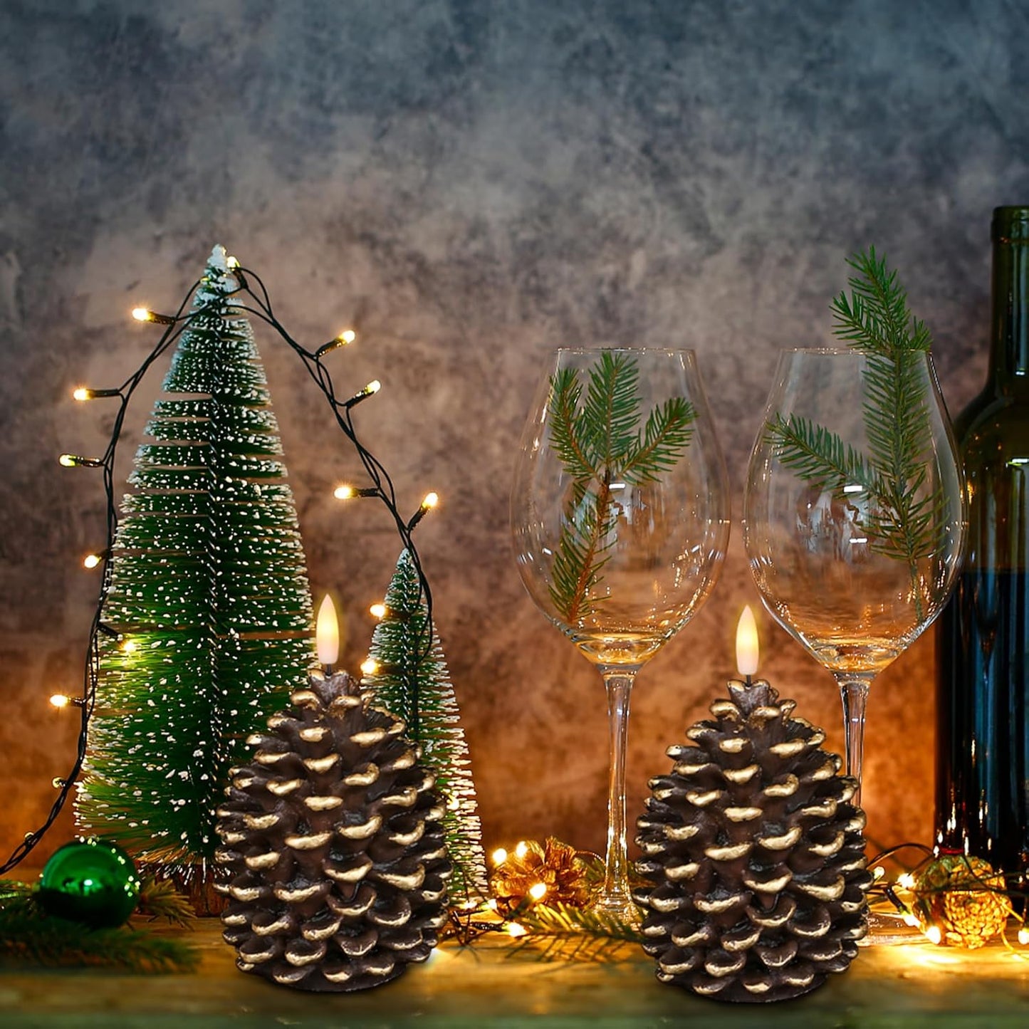 🎅Last Day-Buy 1 Get 1 Free!🔥Flameless Pinecone Candles Battery Operated