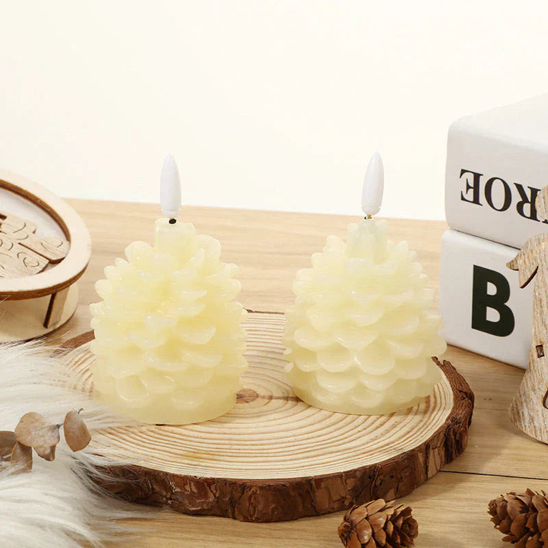 🎅Last Day-Buy 1 Get 1 Free!🔥Flameless Pinecone Candles Battery Operated