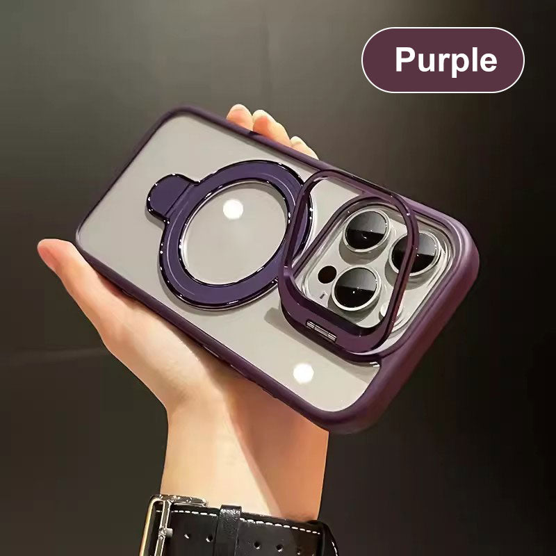🔥Magnetic Phone Case with Hidden Brackets & Lens Films for iPhone