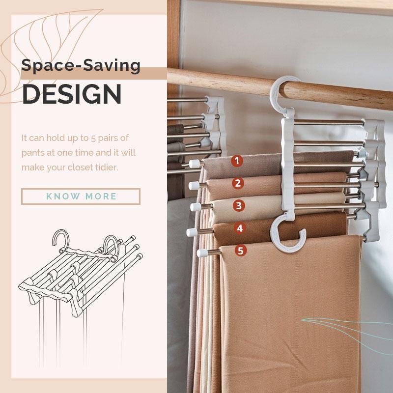 đ BUY 2 GET 1 FREE! đ„ Telescopic Folding Pants Rack - Space-Saving Multilayer Design for Closet/Storage Organization đ âš