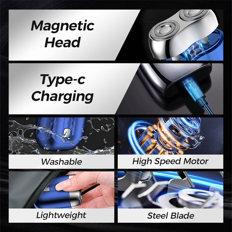 ✨HOT SALE✨2025 New Upgrade Pocket Shaver USB Mini Shavers for Men Rechargeable Waterproof Compact Electric Razor for Home, Car, Travel