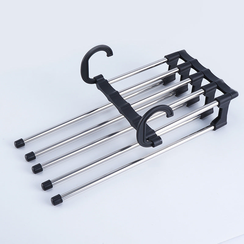 👖 BUY 2 GET 1 FREE! 🔥 Telescopic Folding Pants Rack - Space-Saving Multilayer Design for Closet/Storage Organization 🏠✨