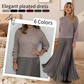 🍂Autumn Promotion 30%💕Women's solid color Long Sleeve Jumper & Pleated Bottom Dress