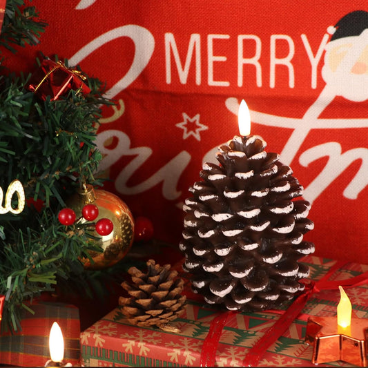 🎅Last Day-Buy 1 Get 1 Free!🔥Flameless Pinecone Candles Battery Operated