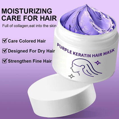 🎁✨Hot sale🔥Purple Keratin Hair Mask - Locks Color & Neutralizes Brass & Yellow Tones