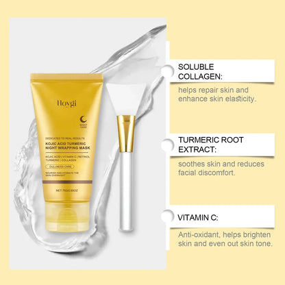 [MedicubeOfficial]Kojic Acid Turmeric Night Wrapping Mask|Overnight Wrapping Mask,Morning Shed,Turmeric,Niacinamide,Vitamin C