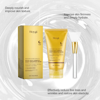 [MedicubeOfficial]Kojic Acid Turmeric Night Wrapping Mask|Overnight Wrapping Mask,Morning Shed,Turmeric,Niacinamide,Vitamin C
