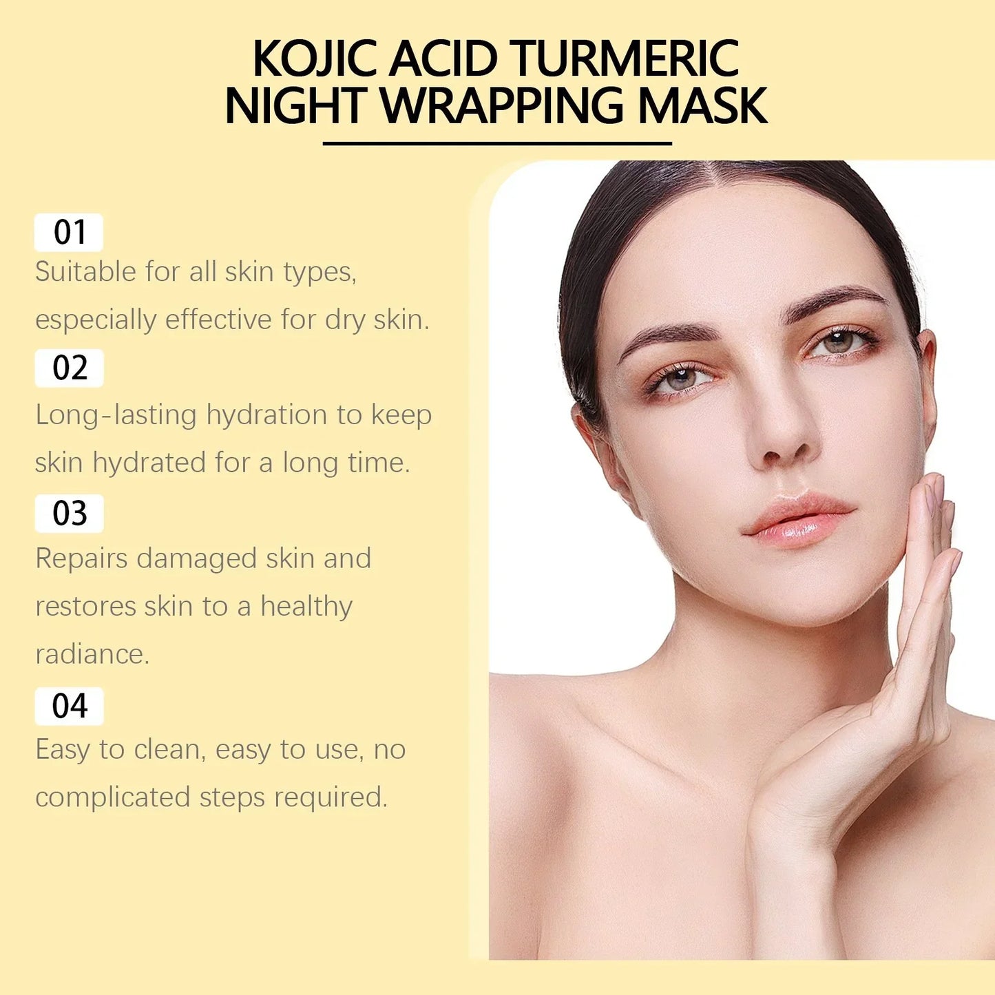 [MedicubeOfficial]Kojic Acid Turmeric Night Wrapping Mask|Overnight Wrapping Mask,Morning Shed,Turmeric,Niacinamide,Vitamin C