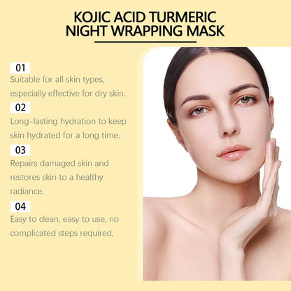 [MedicubeOfficial]Kojic Acid Turmeric Night Wrapping Mask|Overnight Wrapping Mask,Morning Shed,Turmeric,Niacinamide,Vitamin C