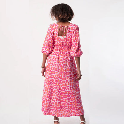 🎨Nieuw binnen 50% korting💥V-hals jurk met print voor dames – Zomerse penseelstreken🌺