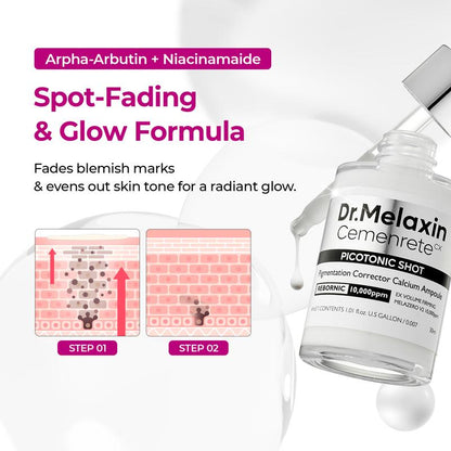 [Dr.Melaxin Official Shop]Lumi Pore & Spot Care Duo | Shrinks Pores & Fades Blemish Marks | Cyano Pink Spicule Serum + Picotonic Shot Ampoule