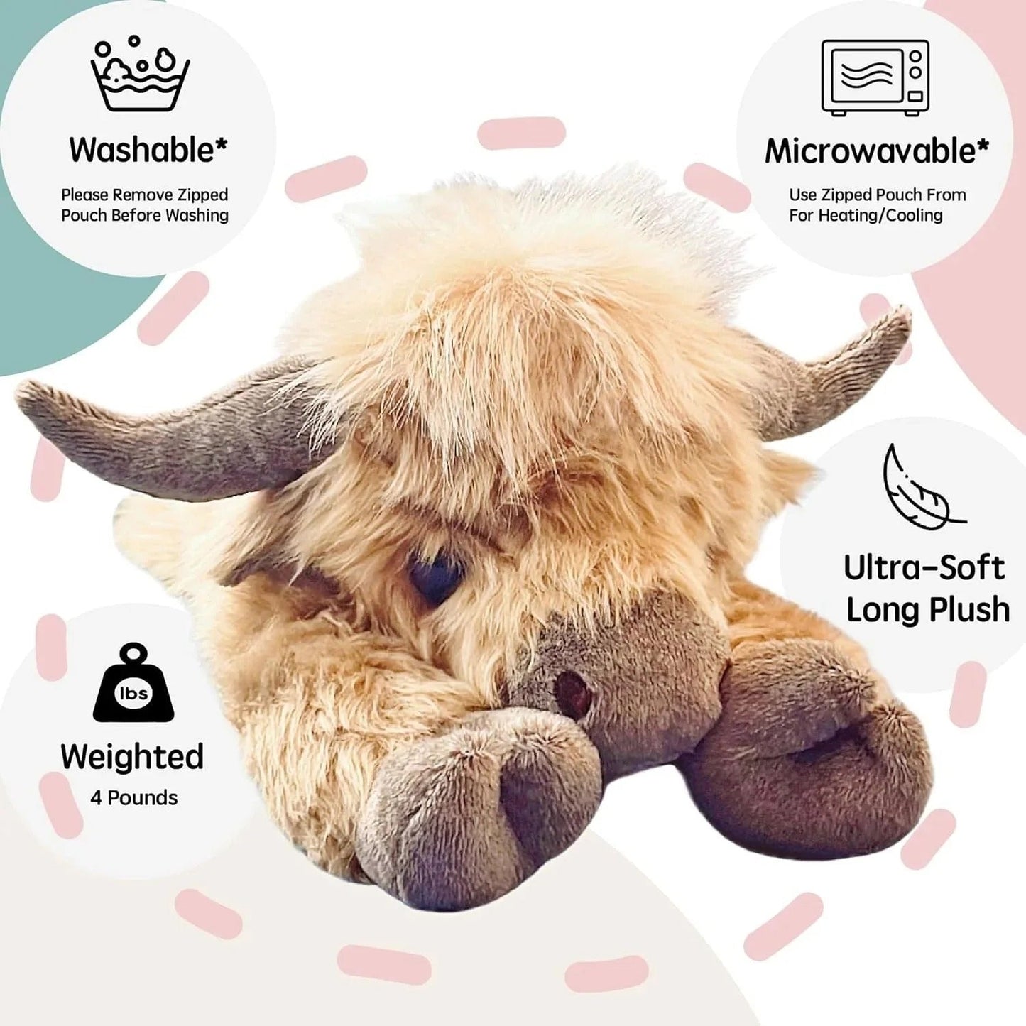 🎁Nice Gift🧸Cute Cartoon Highland Cow Stuffed Toy