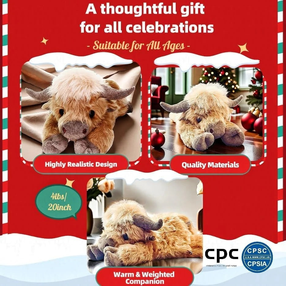 🎁Nice Gift🧸Cute Cartoon Highland Cow Stuffed Toy