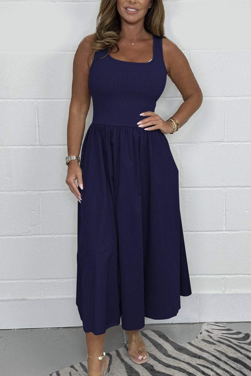 💜 LAST DAY PROMOTION - 50%OFF 💜Women's Casual Solid Color Sleeveless Dress