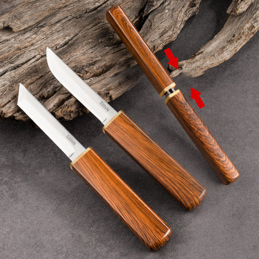 🔥 LAST DAY -BUY 2 GET 1 FREE 🔥 2-in-1 Double Knife Set with Wooden Handle