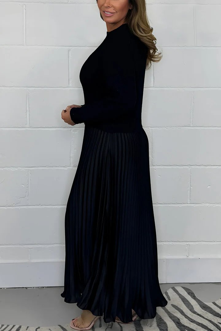 🍂Autumn Promotion 30%💕Women's solid color Long Sleeve Jumper & Pleated Bottom Dress