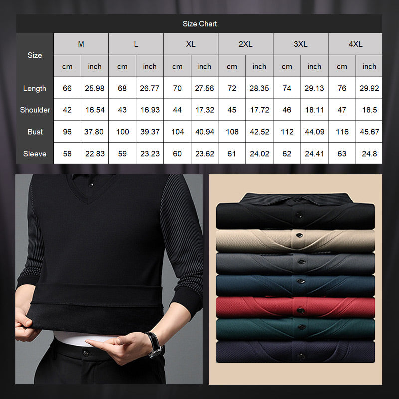 📢📢Flash Sale: Ending in 3 Hours!⏰⏰Striped Lapel Fake Two-piece Shirt