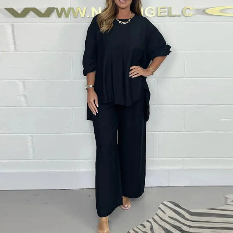 💜 LAST DAY PROMOTION - 50%OFF 💜Women's Long Sleeve High Waisted Wide Leg Pants Suit