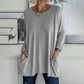 🔥Limited stock available 50% OFF🔥Women's Round Neck Long Sleeve Loose Pocket T-Shirt