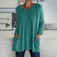 🔥Limited stock available 50% OFF🔥Women's Round Neck Long Sleeve Loose Pocket T-Shirt
