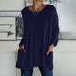 🔥Limited stock available 50% OFF🔥Women's Round Neck Long Sleeve Loose Pocket T-Shirt