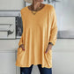 🔥Limited stock available 50% OFF🔥Women's Round Neck Long Sleeve Loose Pocket T-Shirt