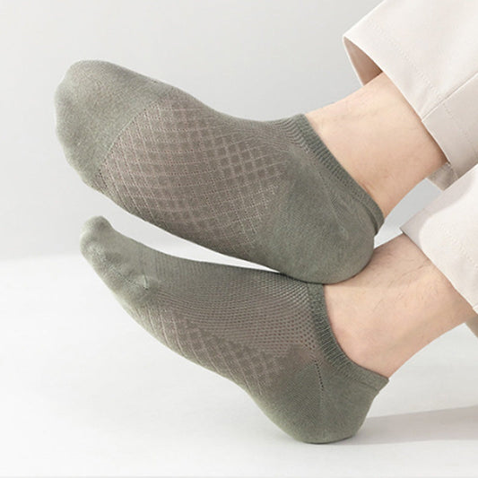 🔥Men's Solid Color Mesh Socks – Breathable, Moisture-Wicking for All-Day Comfort
