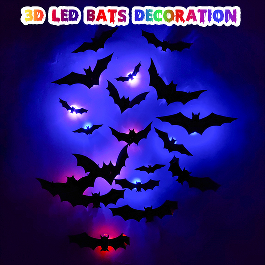 🎃HALLOWEEN PRE-SALE 50%OFF👻Halloween 3D Lighted Bats🦇Ultra-realistic 3D design for maximum scare effect