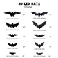 🎃HALLOWEEN PRE-SALE 50%OFF👻Halloween 3D Lighted Bats🦇Ultra-realistic 3D design for maximum scare effect