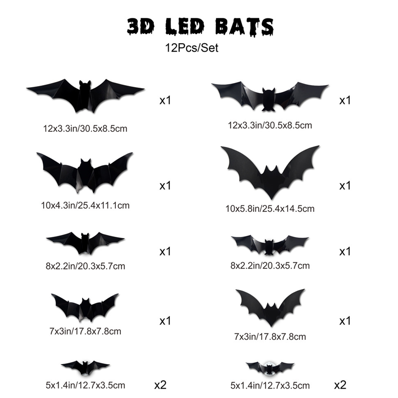 🎃HALLOWEEN PRE-SALE 50%OFF👻Halloween 3D Lighted Bats🦇Ultra-realistic 3D design for maximum scare effect