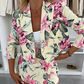 Jet de blazer à revers floral jeu 2 pièces