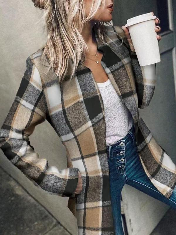 🔥🧥【XS-2XL】Autumn and Winter Special Offer - Heavy Fabric - Versatile Women's Solid Color Pocket Long Sleeve Cardigan Coat