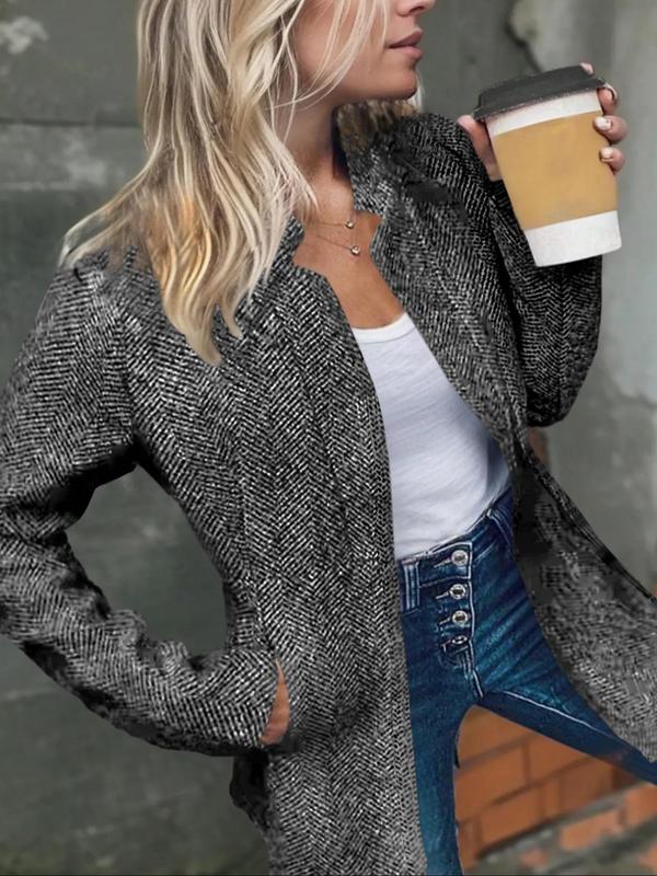🔥🧥【XS-2XL】Autumn and Winter Special Offer - Heavy Fabric - Versatile Women's Solid Color Pocket Long Sleeve Cardigan Coat